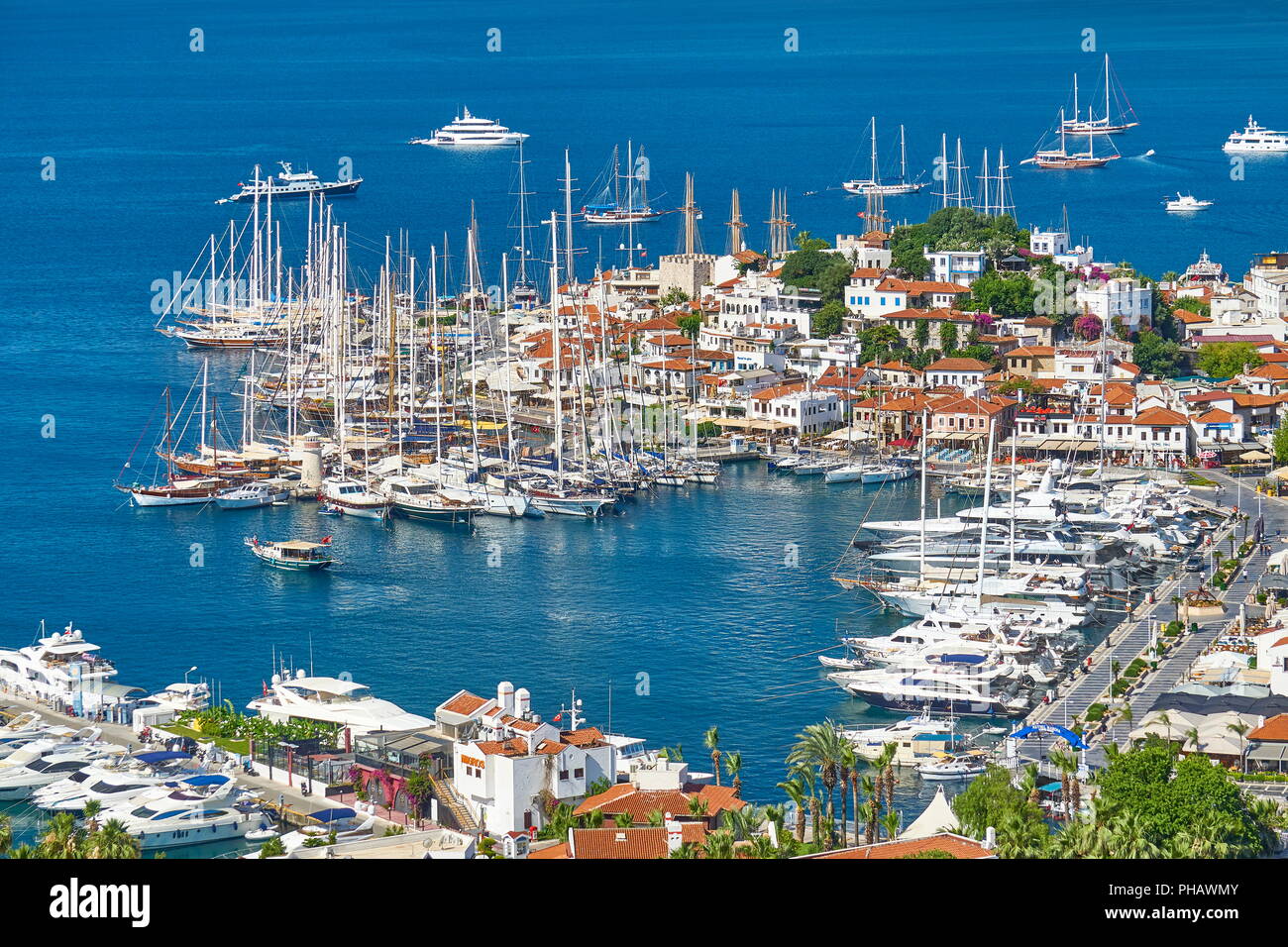 Altstadt und Hafen von Marmaris, Türkei Stockfoto