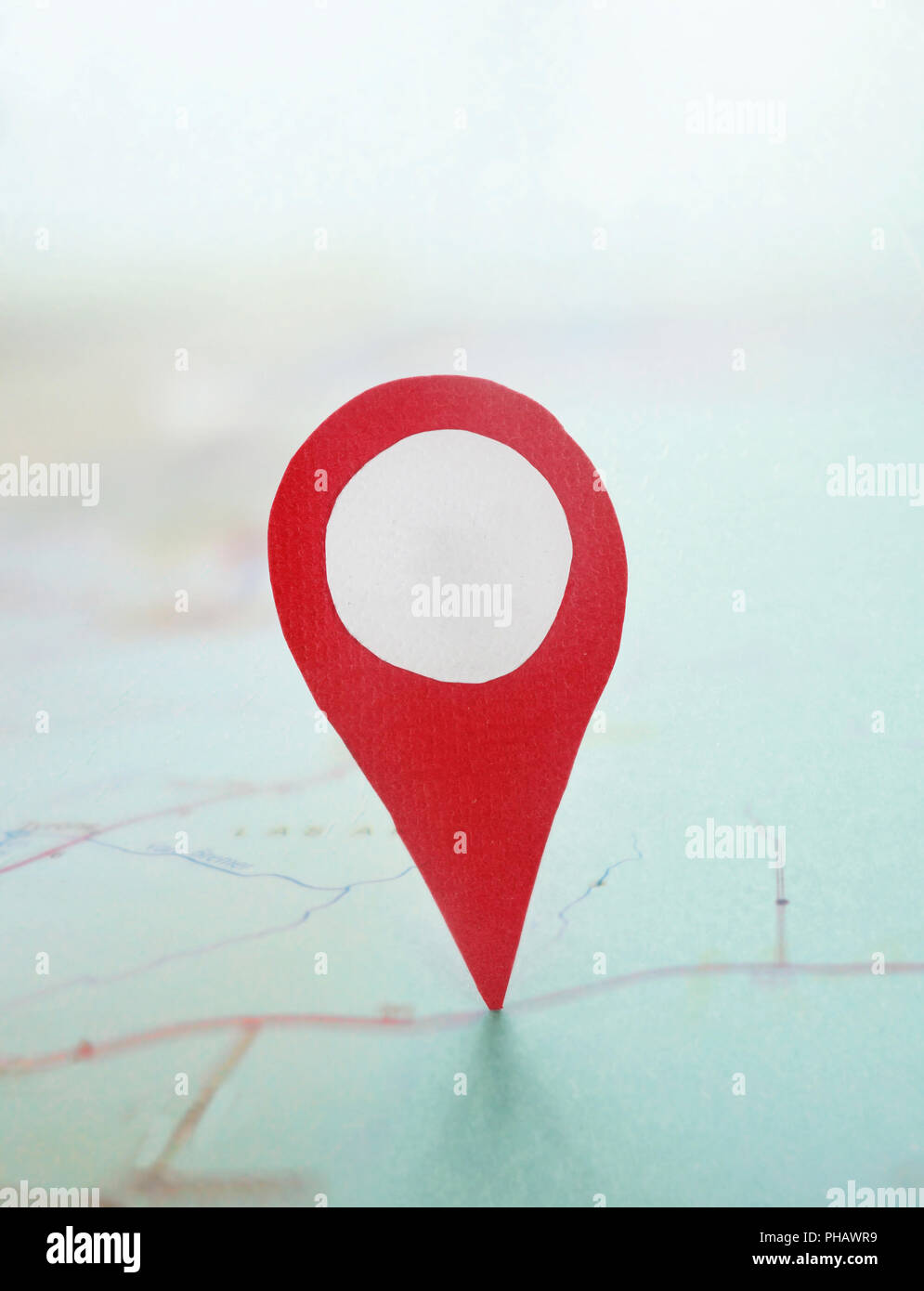 Rote Karte Locator Stockfoto