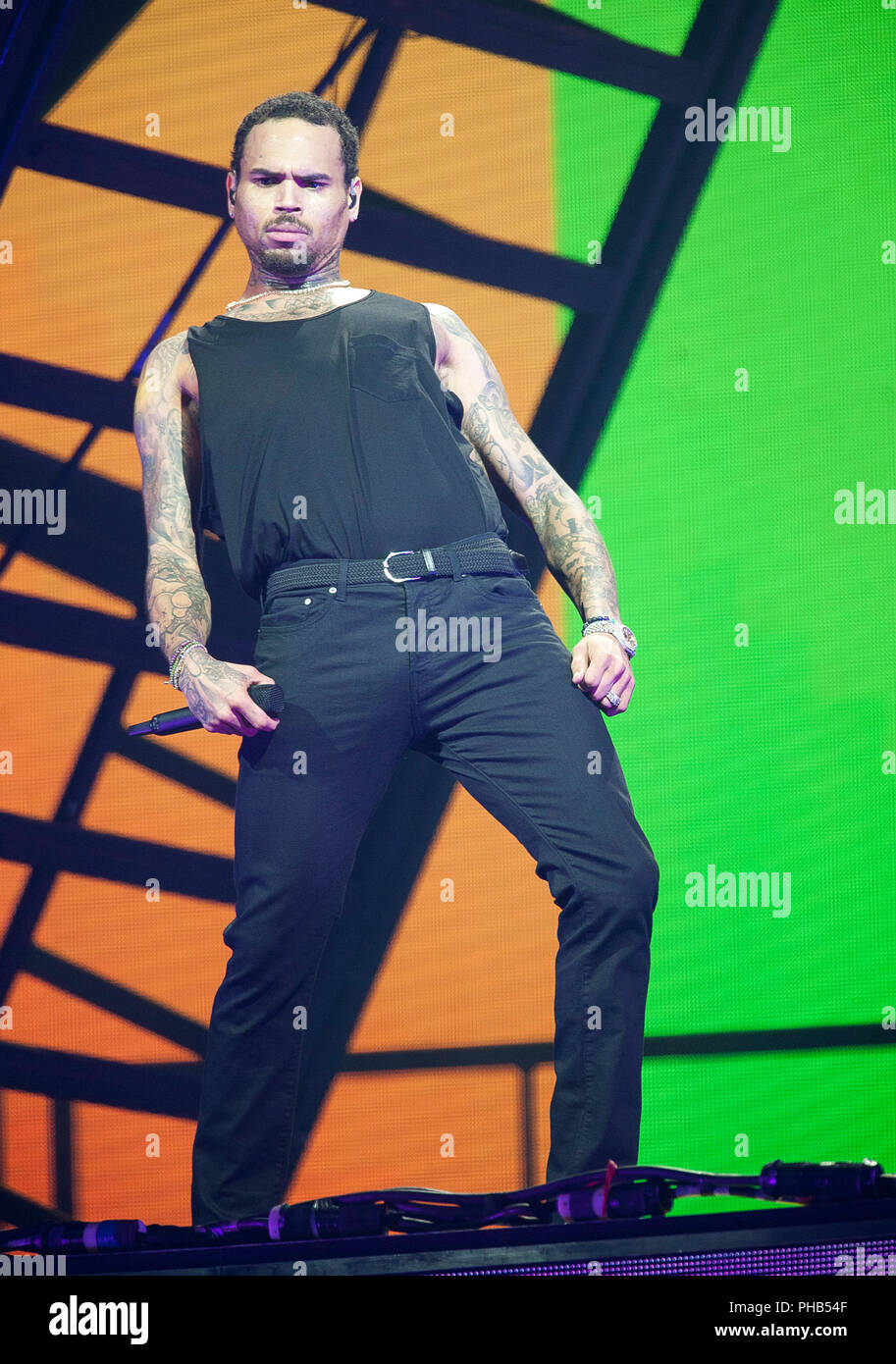 Juli 10 2018 Raleigh North Carolina Usa Sanger Chris Brown Fuhrt Leben Wie Seine Tour 2018 alamy