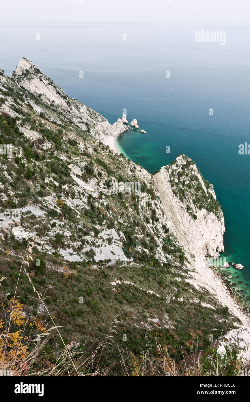 Anzeigen von zwei Schwestern, mount Conero, Italien Stockfoto