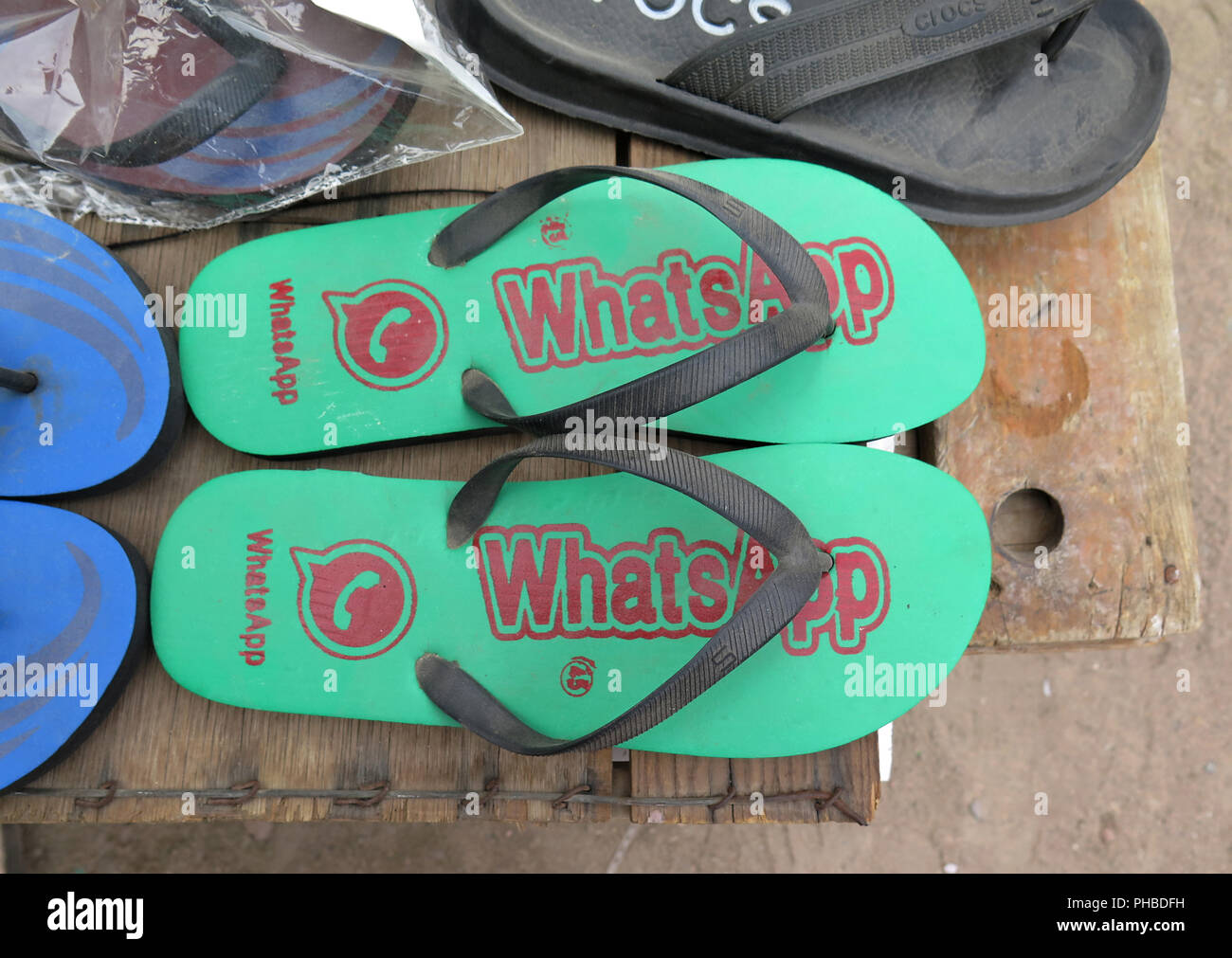 Whatsapp-Sandalen, Hurghada, Aegypten Stockfoto