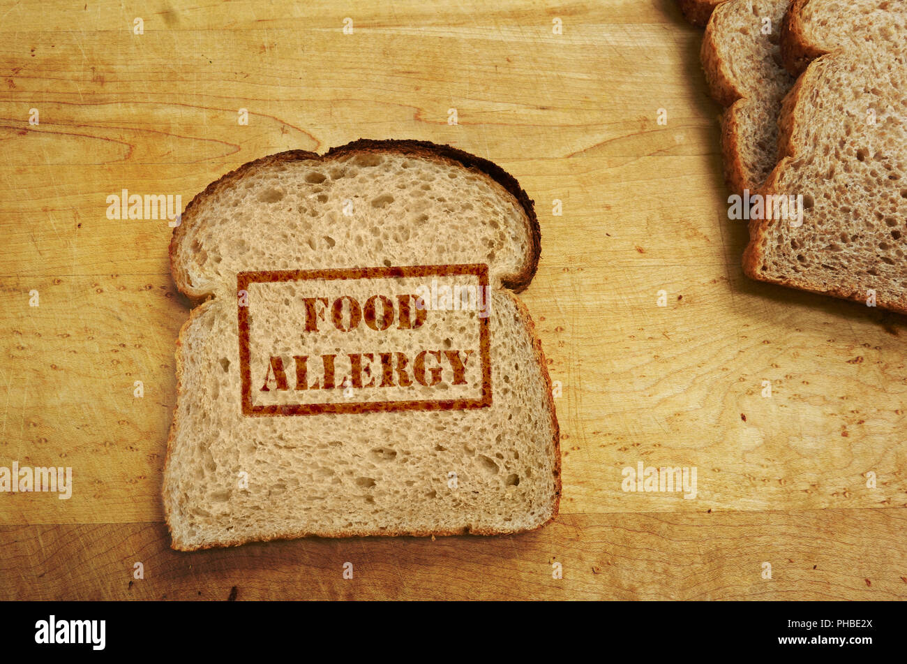 Nahrungsmittelallergie Konzept Stockfoto