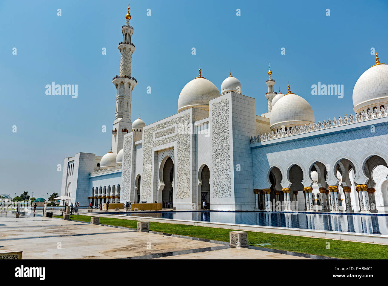 Blick auf die Sheikh Zayed Moschee in Abu Dhabi, V.A.E. Stockfoto