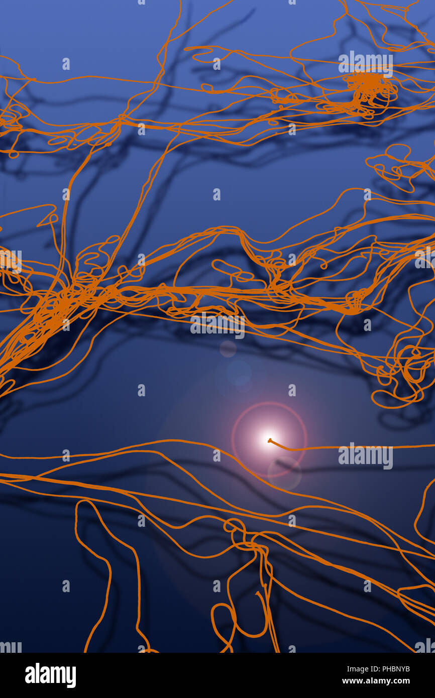 Netzkabel, Gewinde, Ariadne Faden Stockfoto