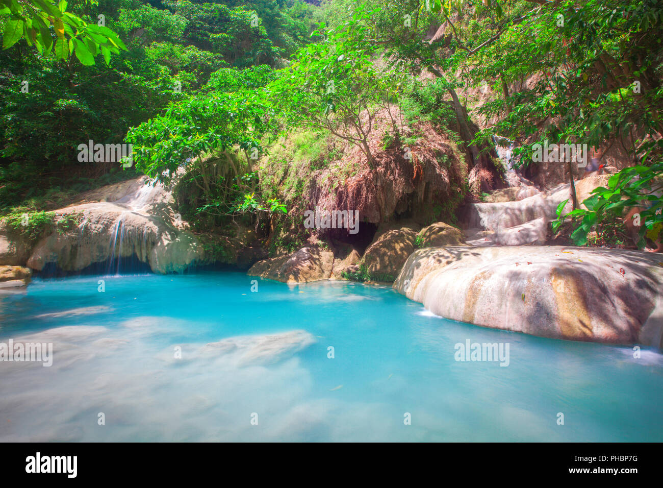 Wasserfall Erawan in Kanchanaburi, Thailand Stockfoto