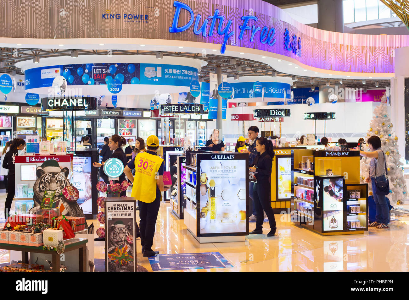 Duty free shop Flughafen. Thailand Stockfoto