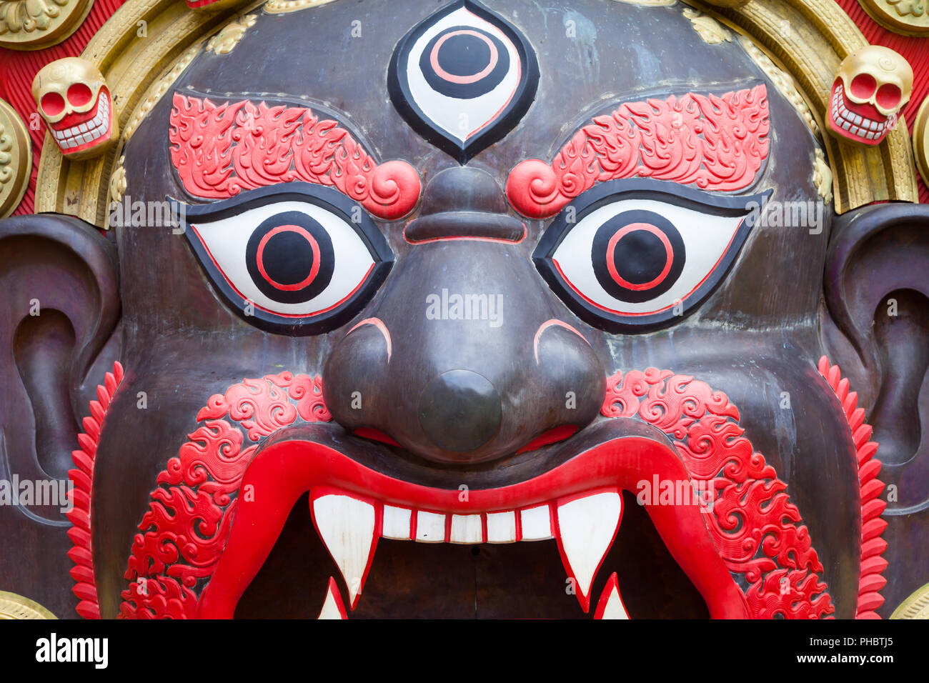 Bhairab Maske aus Nepal Stockfoto