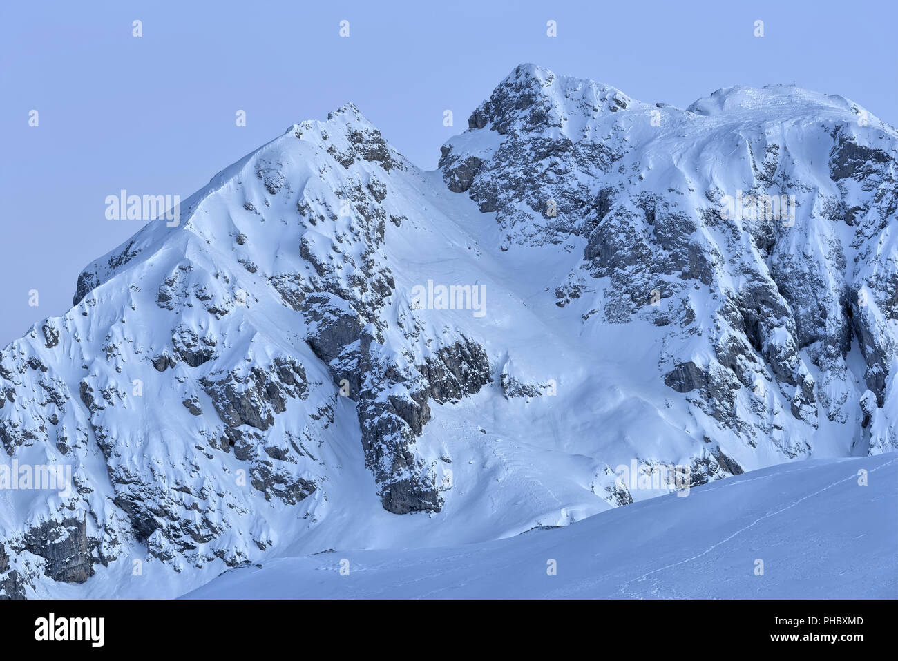 Winter at Passo di Giau Stockfoto