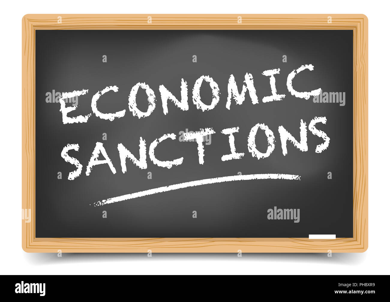 Blackboard wirtschaftliche Sanktionen Stockfoto