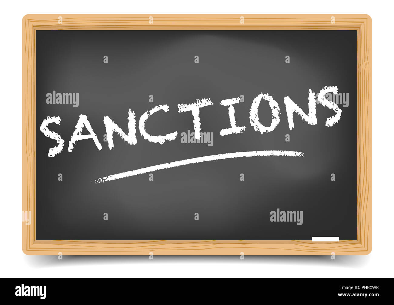 Blackboard Konzept Sanktionen Stockfoto