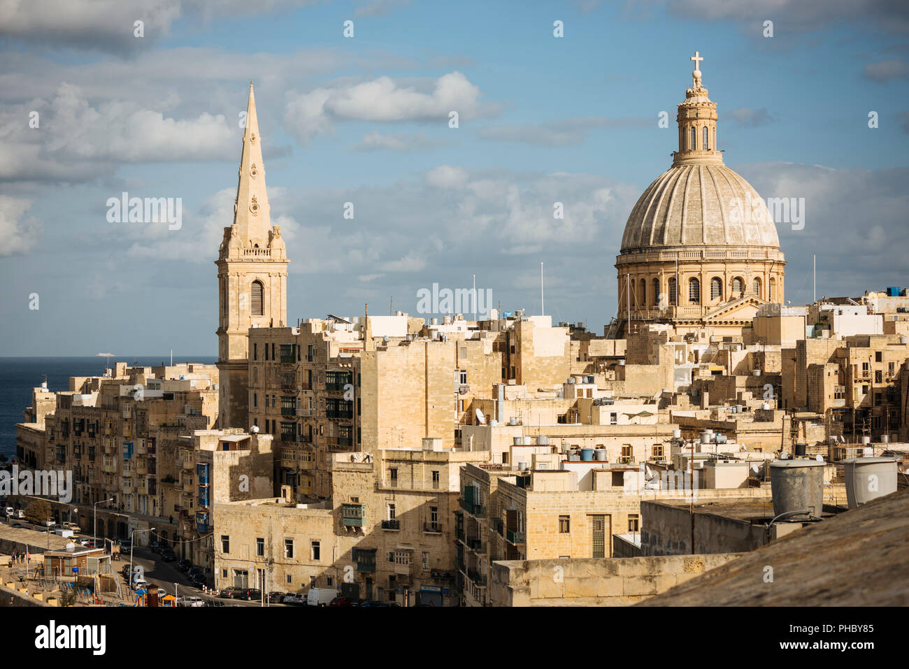Kuppel der Basilika Unserer Lieben Frau vom Berg Karmel, Valletta, Malta, Europa Stockfoto