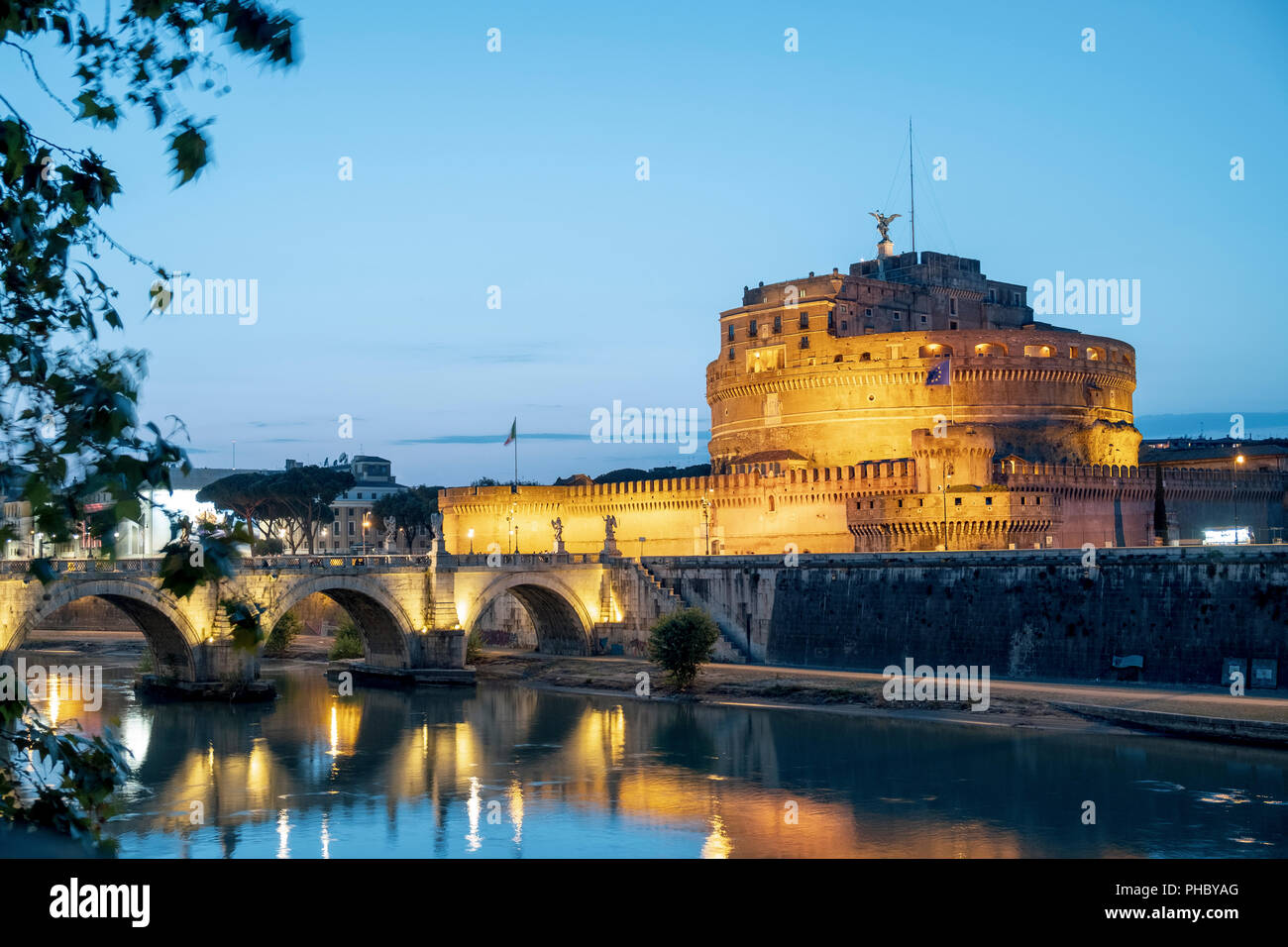 Das Mausoleum des Hadrian (Castel Sant'Angelo) (Saint Angelo's Castle), Parco Adriano, UNESCO-Weltkulturerbe, Rom, Latium, Italien, Europa Stockfoto