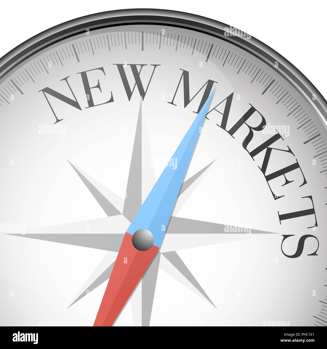 Kompass neue Märkte Stockfoto