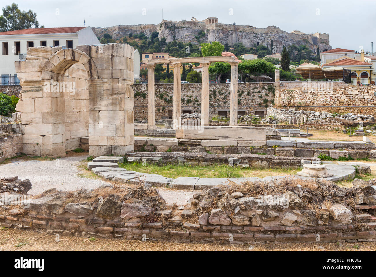 Hadrain's Library (132 AD), Athen, Griechenland, Athen, Griechenland Stockfoto