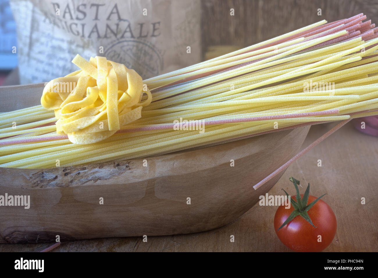 Handgefertigte italienische Pasta Stockfoto