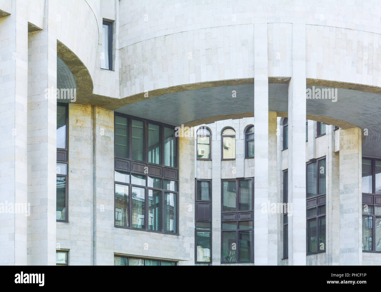 Generische Stadt Modernes Weisses Gebaude Aussen Mit Halbrunde