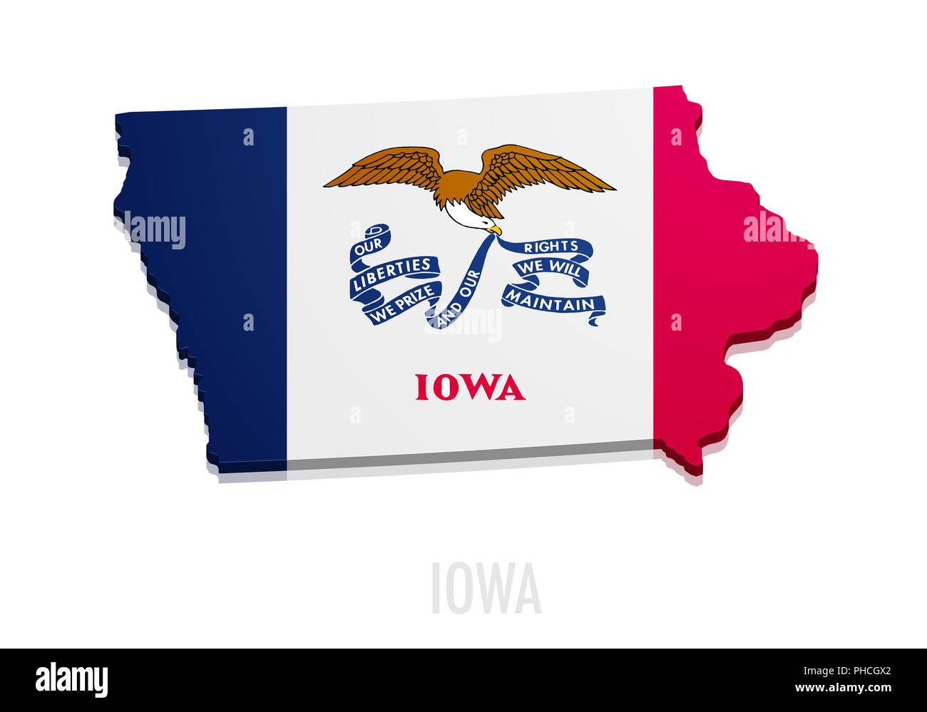 Karte Staat von Iowa Stockfoto