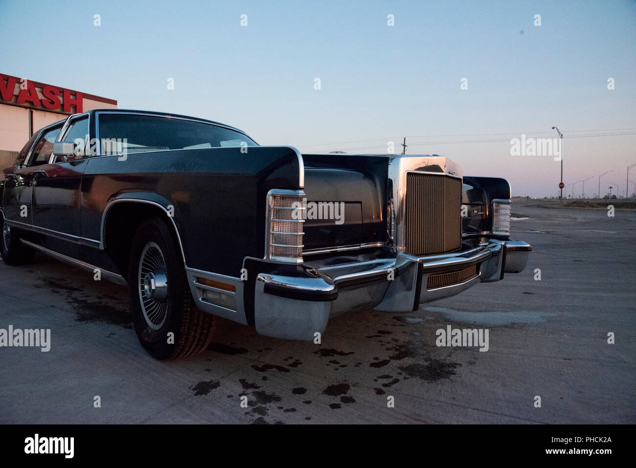 Meine schöne, blau 1979 Lincoln Continental Collector Series nach einer Wäsche job. Stockfoto