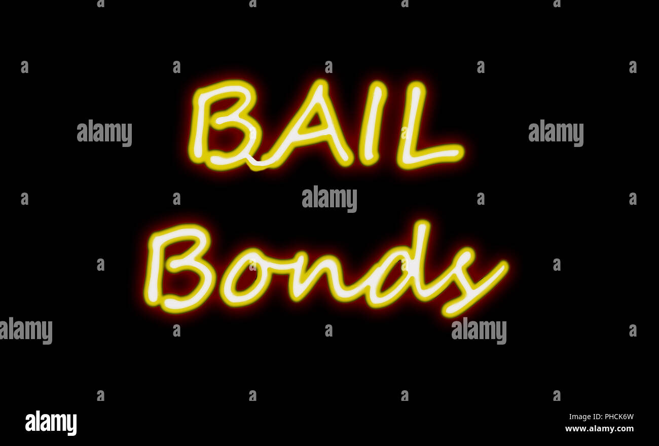 Kaution Bond Zeichen auf Schwarz Stockfoto