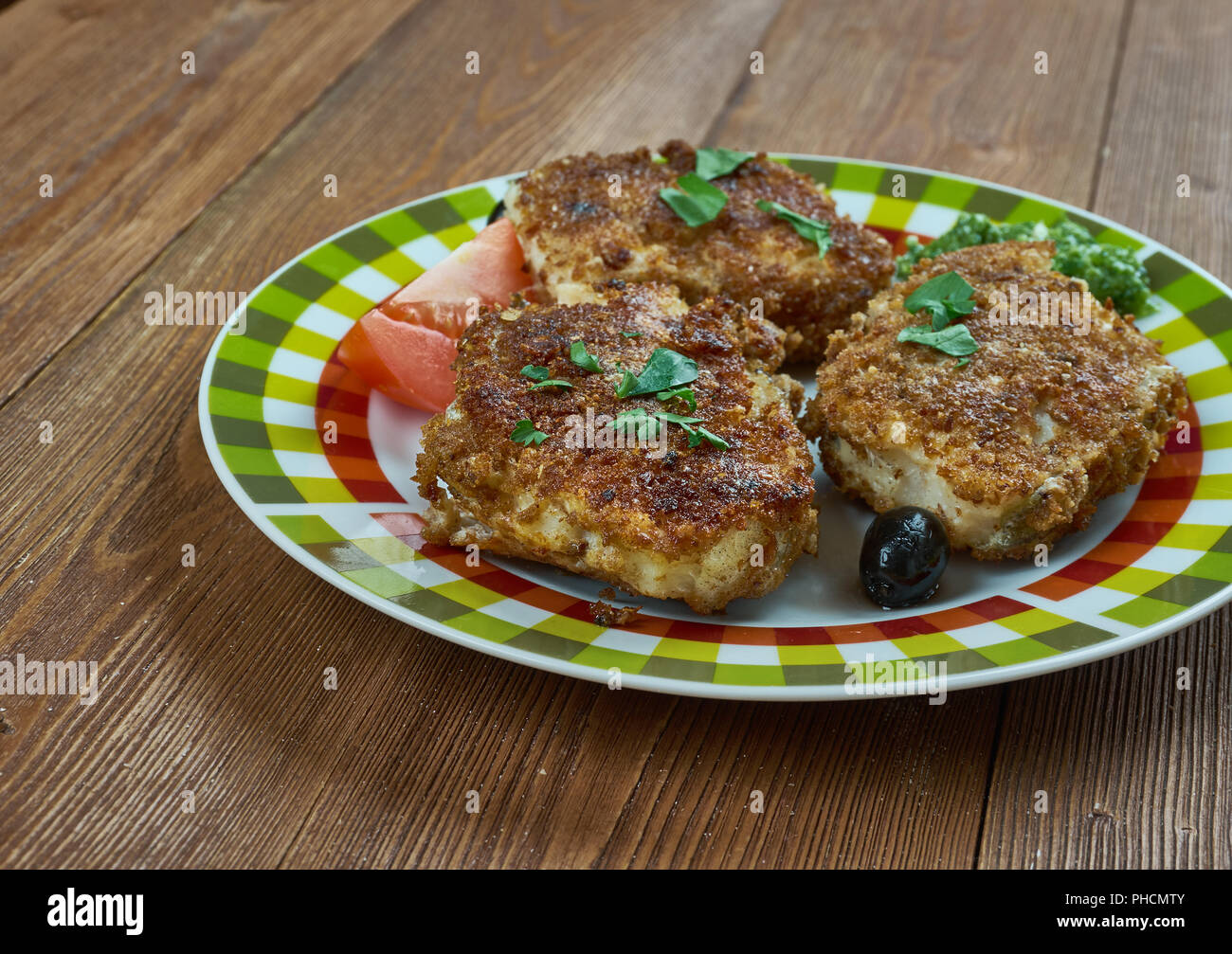 Frittierte Karpfen in Rumänisch Stockfoto