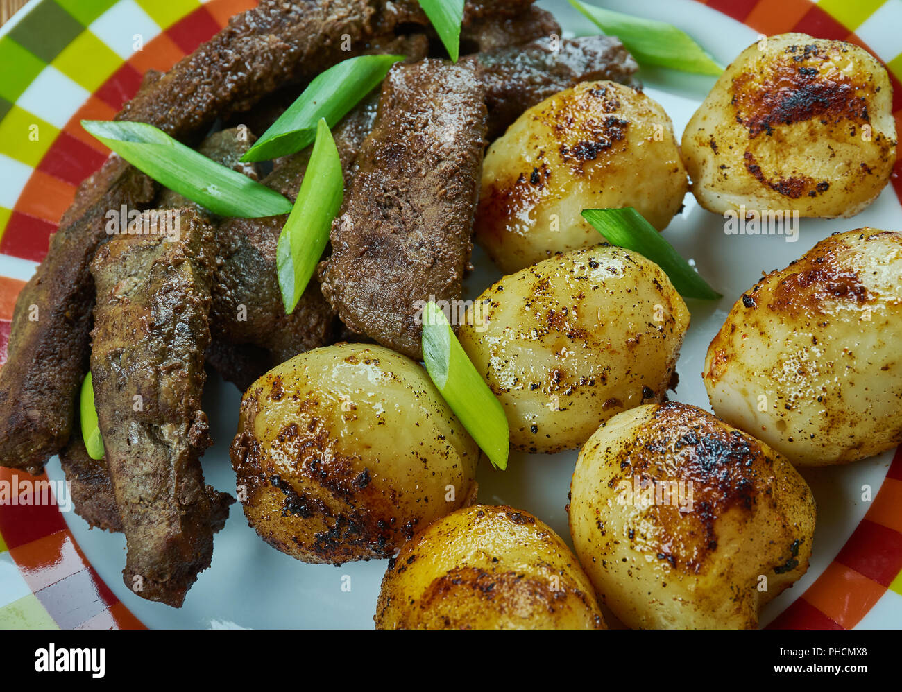 Szechuan Stir-Fried Leber Stockfoto