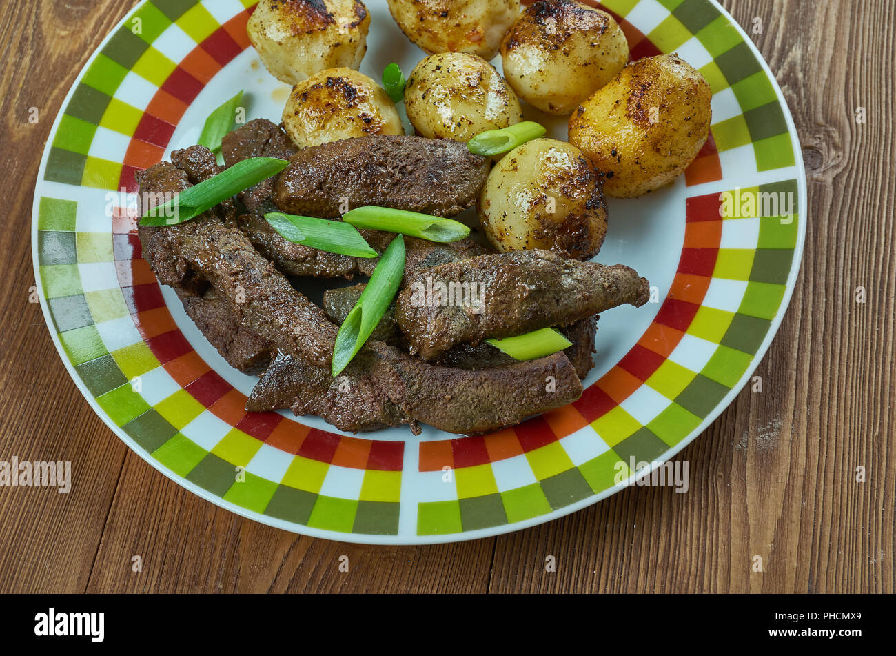 Szechuan Stir-Fried Leber Stockfoto