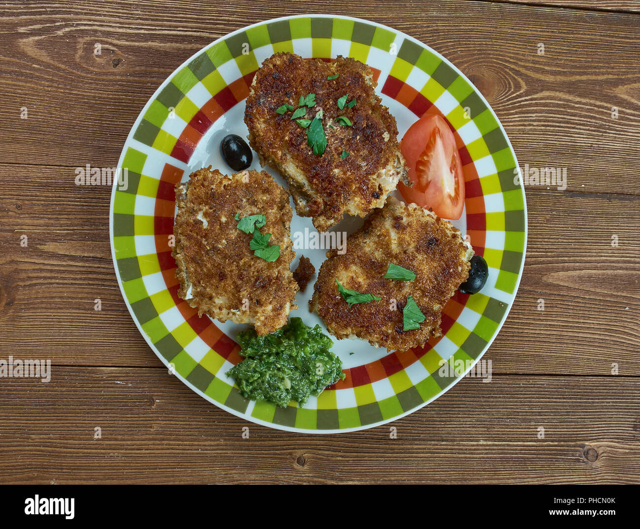 Frittierte Karpfen in Rumänisch Stockfoto