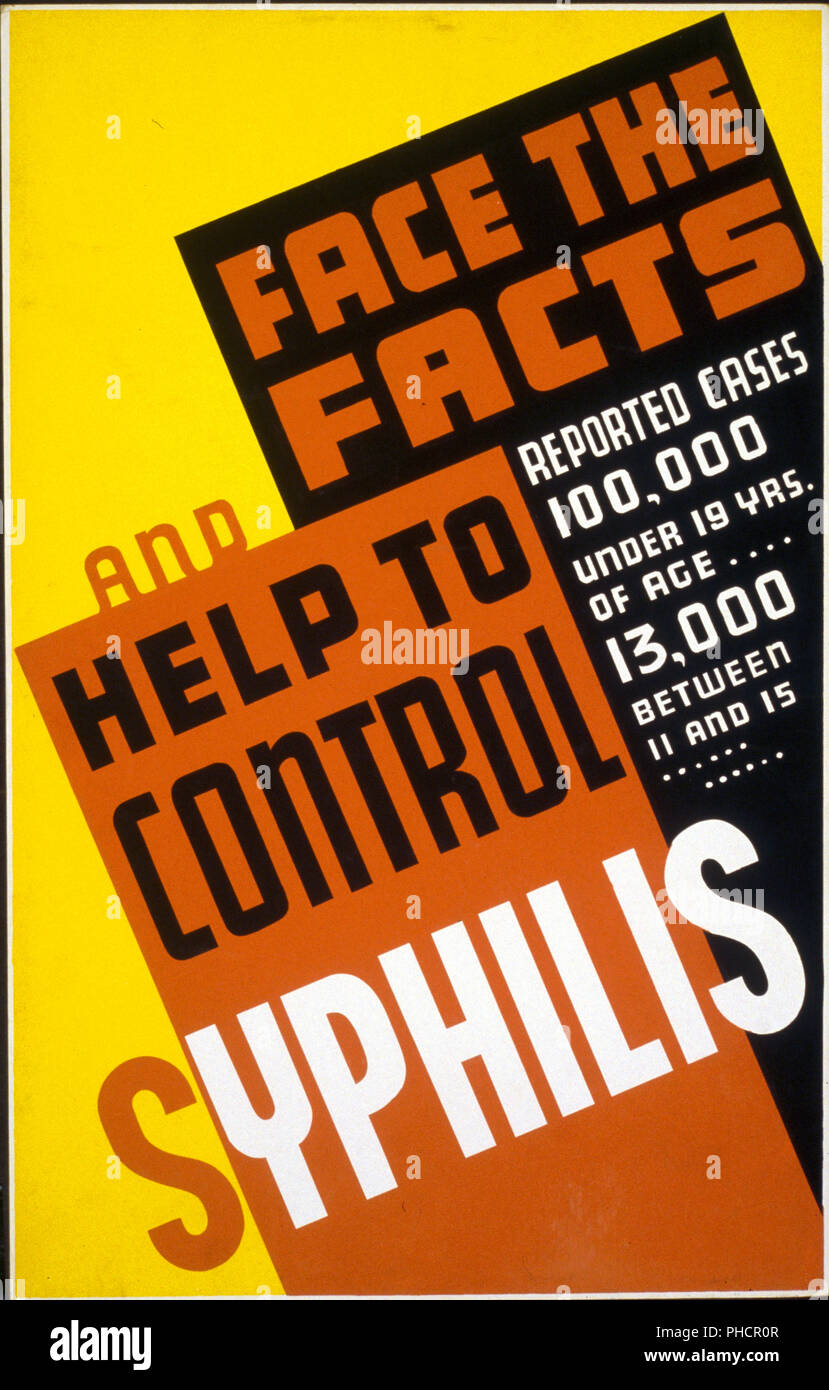 Poster präsentiert Informationen über Syphilis Stockfoto
