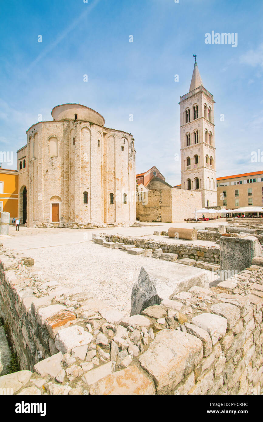 St. Donatus (Sveti Donat) Kirche auf Forum in Zadar, Dalmatien, Kroatien Stockfoto