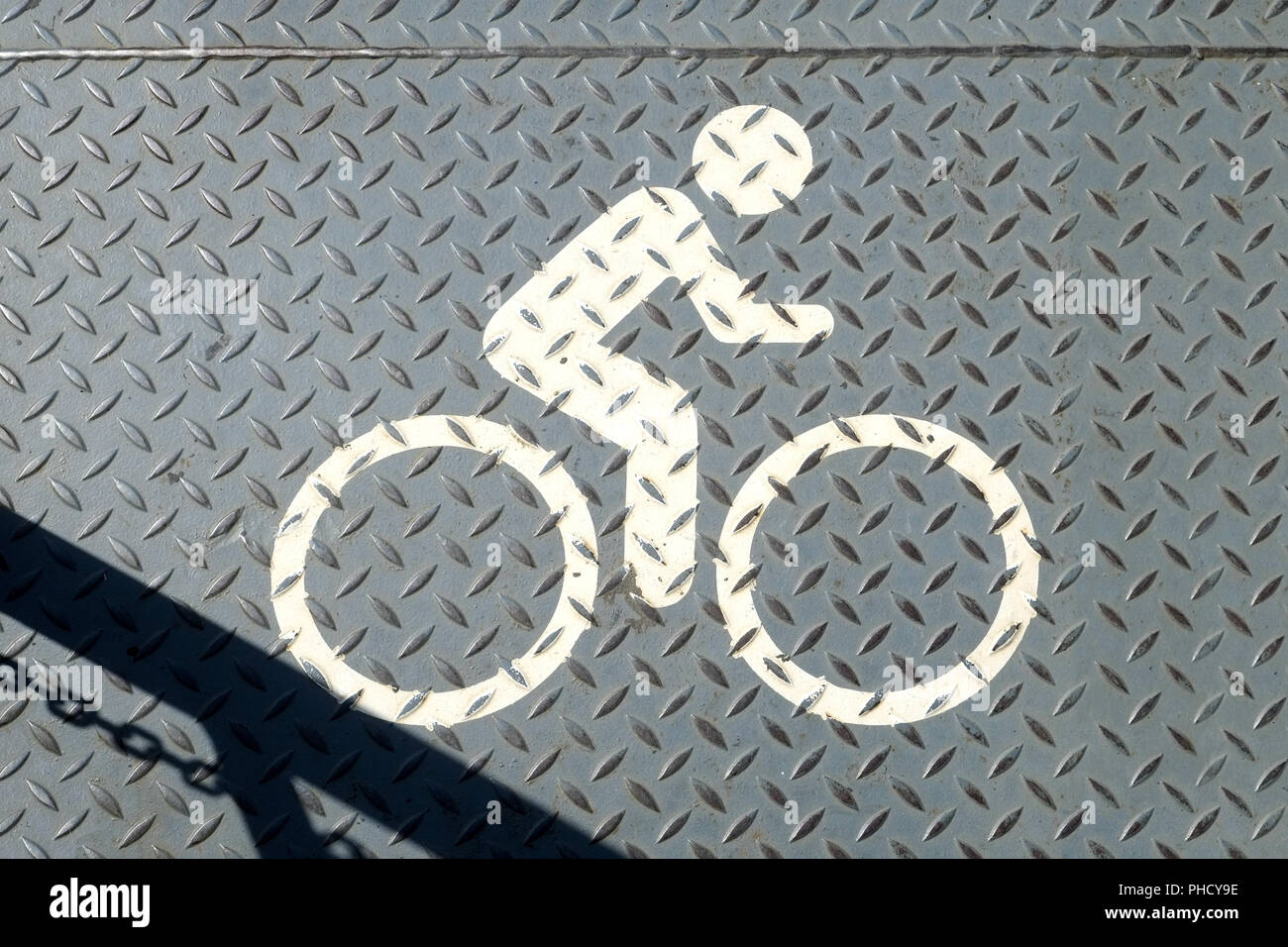 Radfahrer als Piktogramm Stockfoto