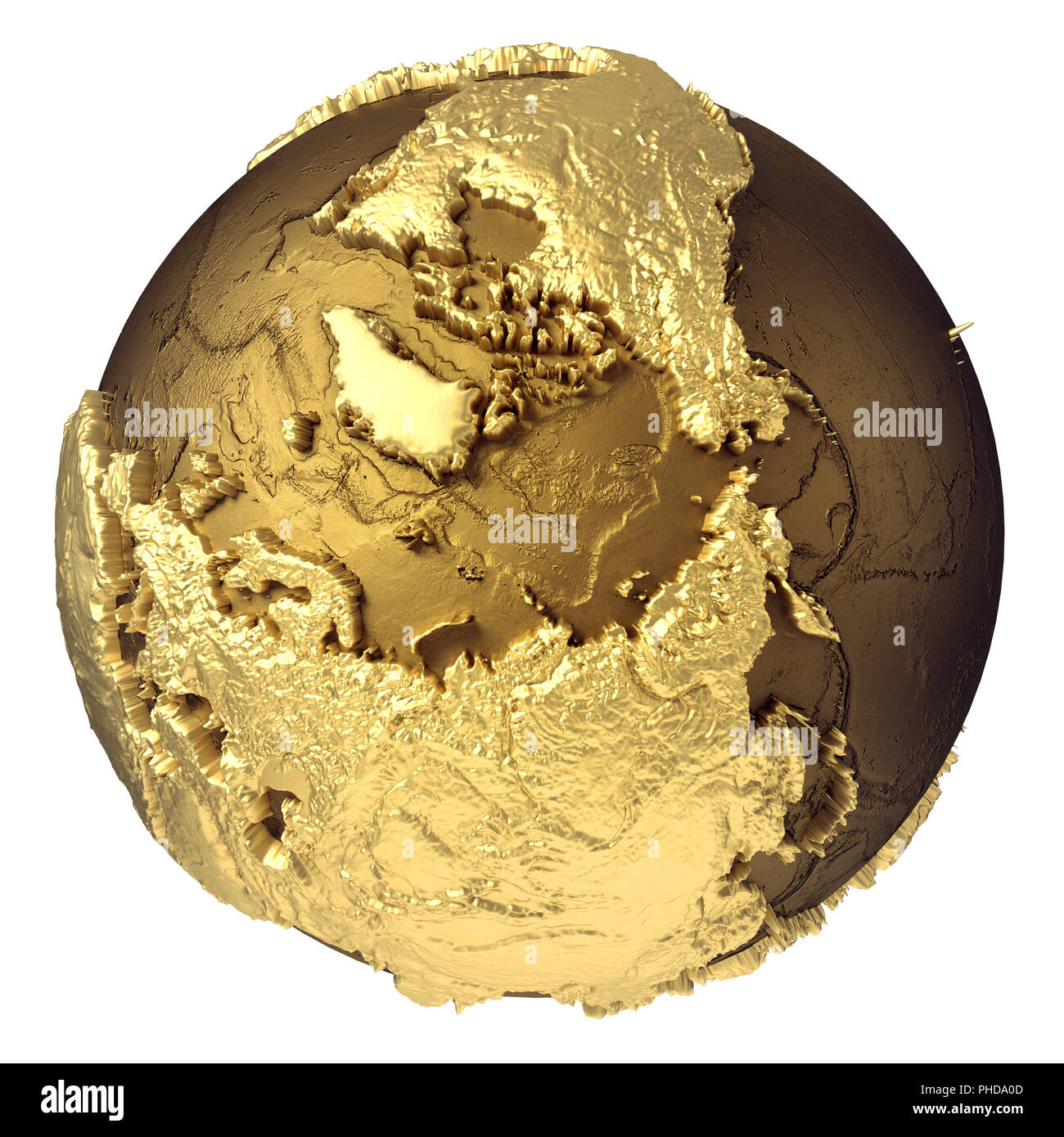 Gold Globe Nordpol Stockfoto