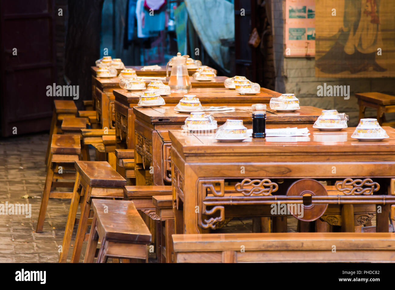 Antike Stadt Restaurant im Freien Stockfoto