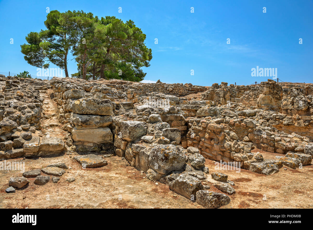 Ruinen von Minoa Palace auf Kreta, Griechenland Stockfoto