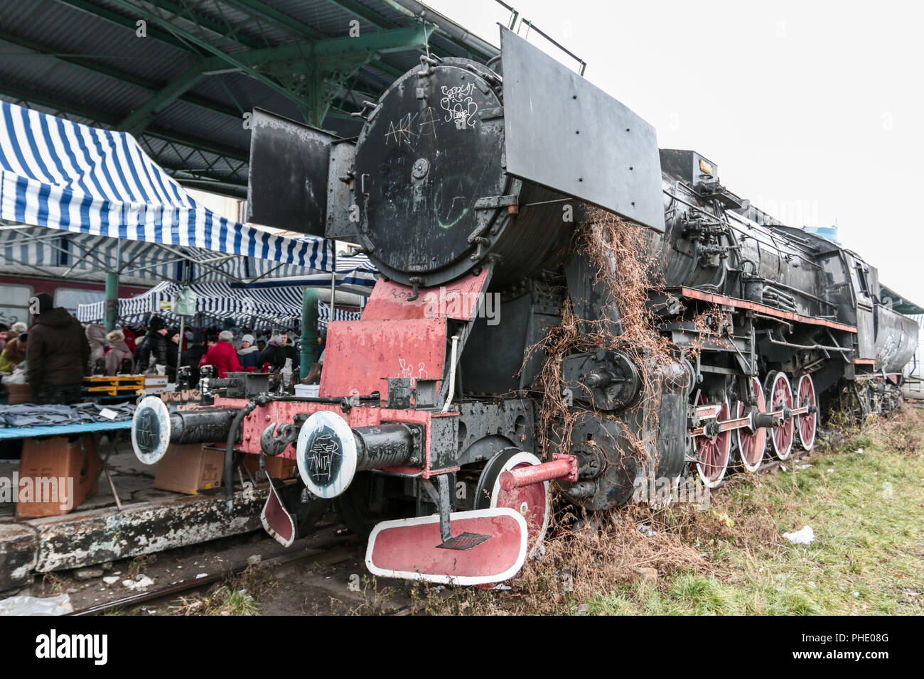 Markt Aktivität an der Freiburger Bahnhof in Breslau Stockfotografie