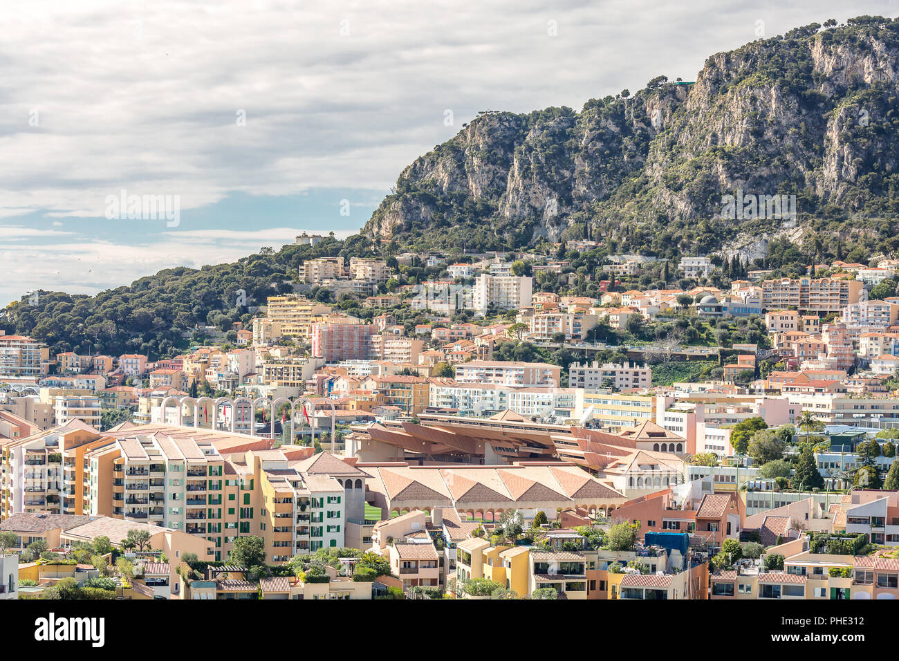 Monaco Fontvieille Stadtbild Stockfoto