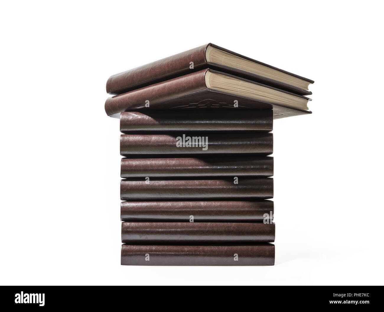 Bücher isoliert auf weißem Hintergrund Stockfoto