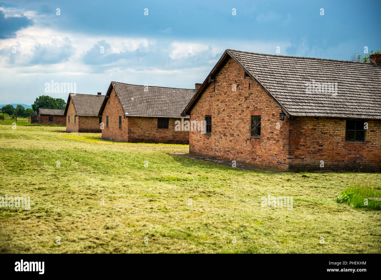 Kaserne im ehemaligen Konzentrationslager Stockfoto