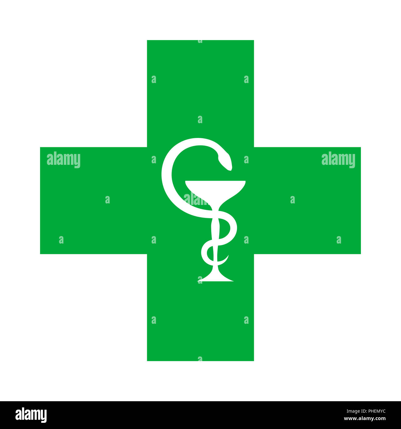 Medizinische Kreuz (mit der Schale von hygeia) Stockfoto