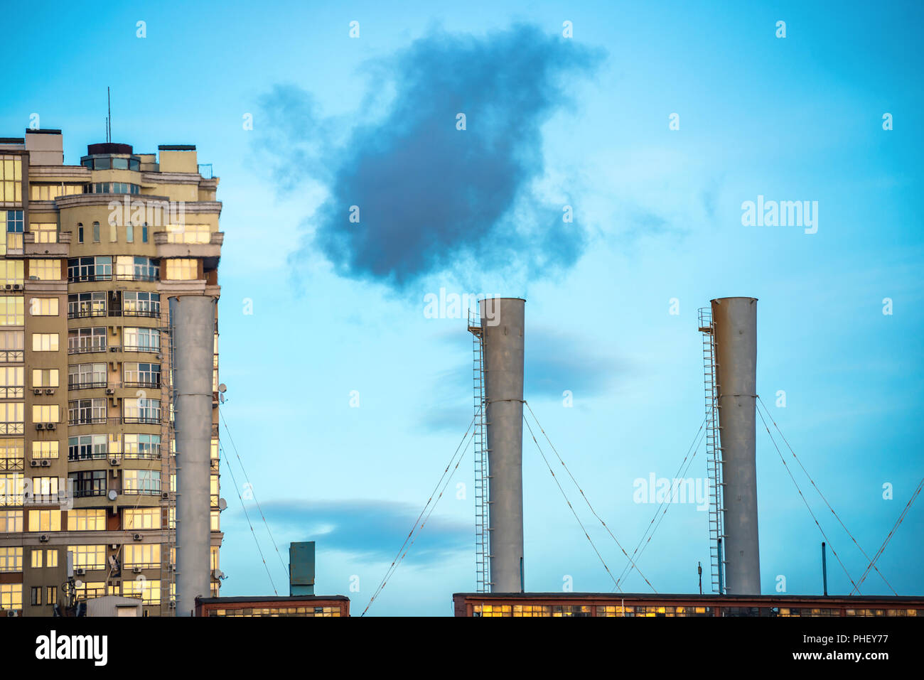 Industrielle giftigen Rauch Stockfoto