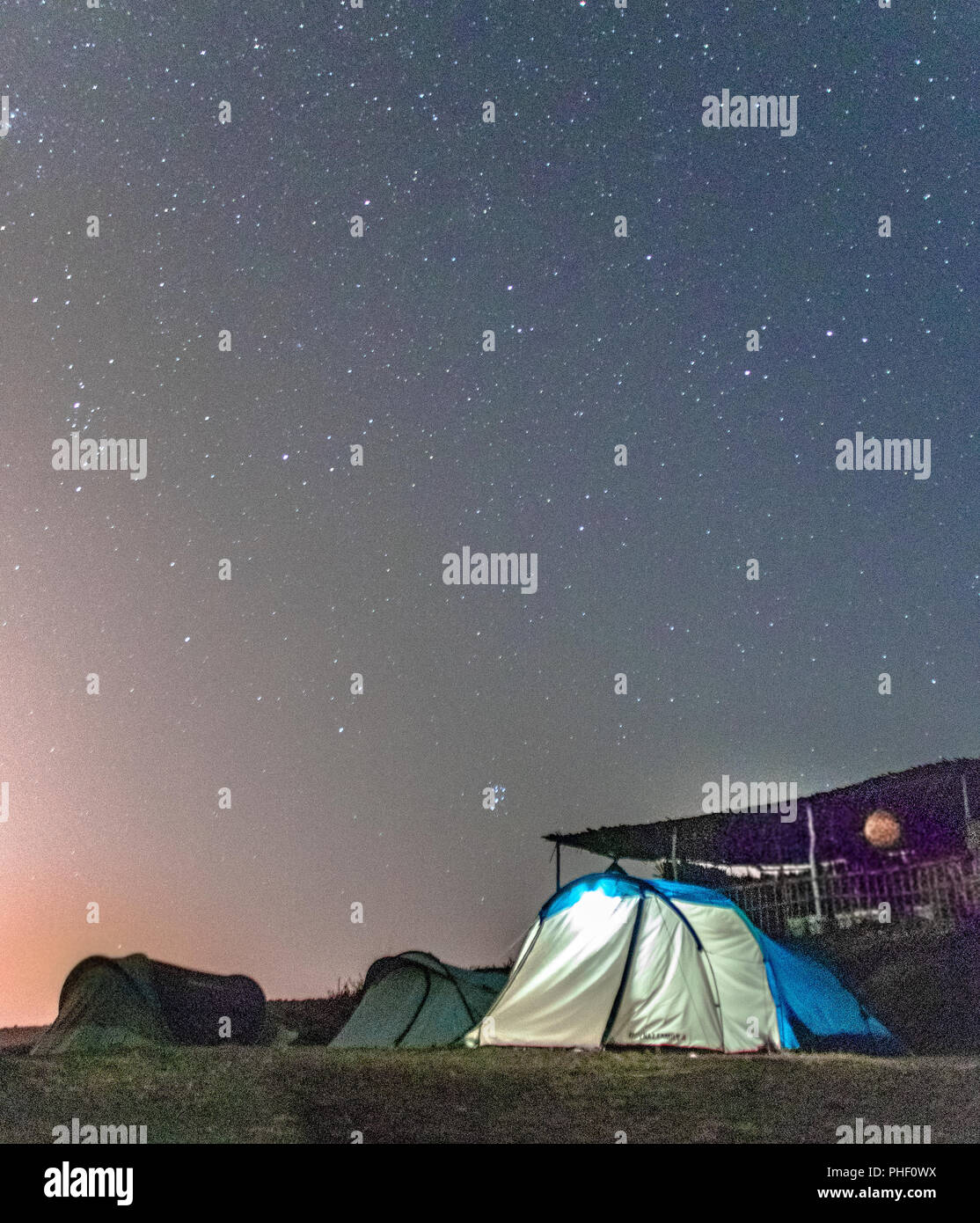 Camp Mrissat Astrofotografie Stockfoto