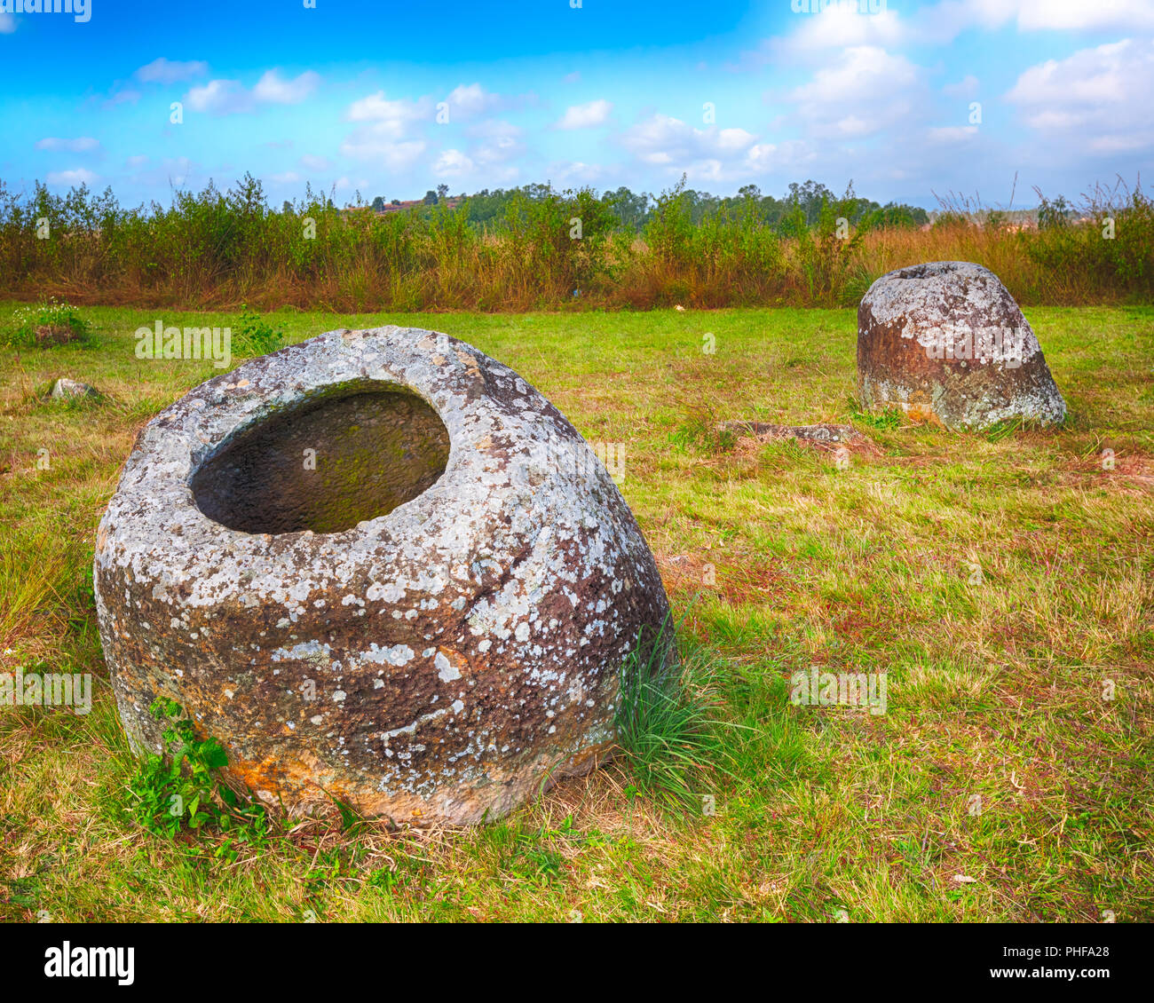 Die Ebene der Tonkrüge. Laos Stockfoto