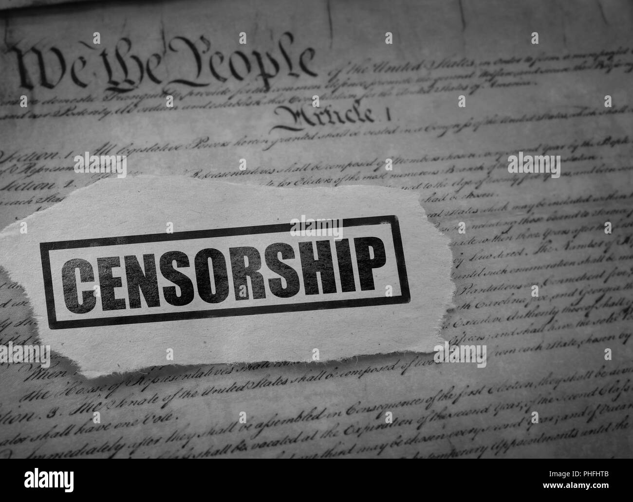 Zensur und die Verfassung Stockfoto
