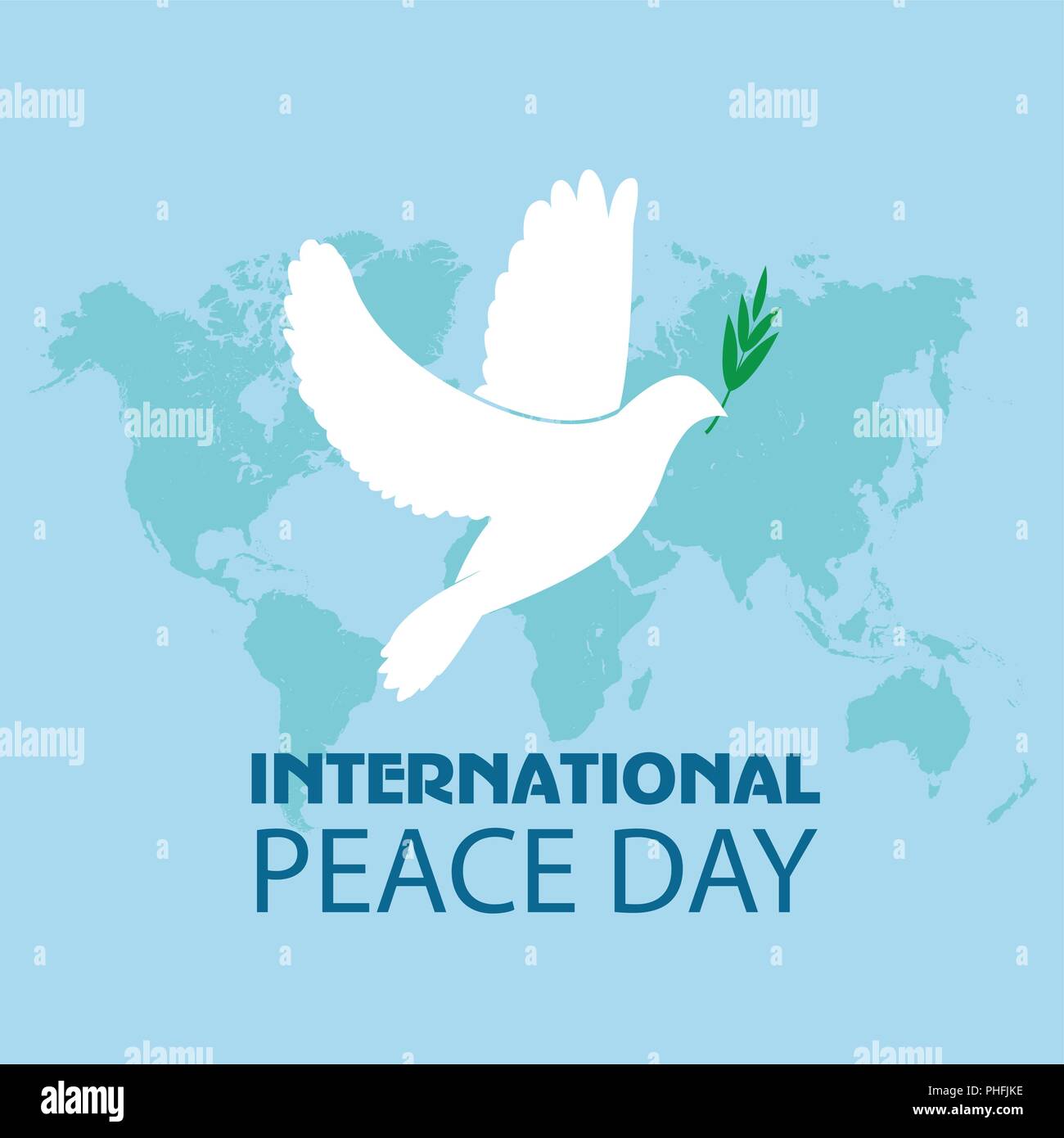 Internationaler Tag des Friedens Vector Illustration. Weiße Taube Stock Vektor