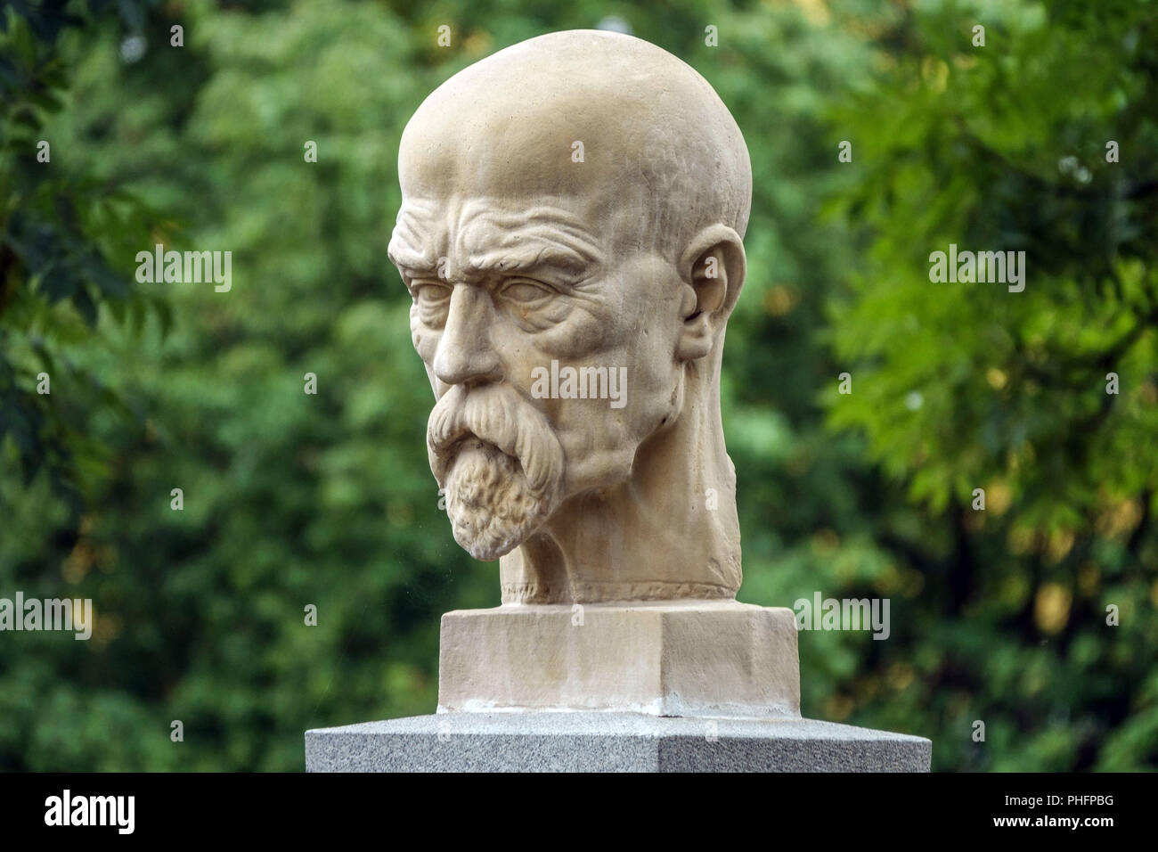 Busta von Tomas Garrigue Masaryk, der erste Präsident der Tschechoslowakei, Teplice, Tschechische Republik Stockfoto