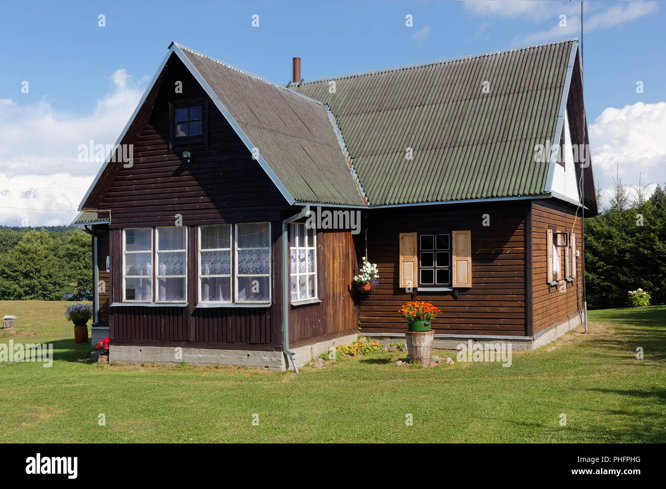 Holz- Tourist Hotel Stockfoto