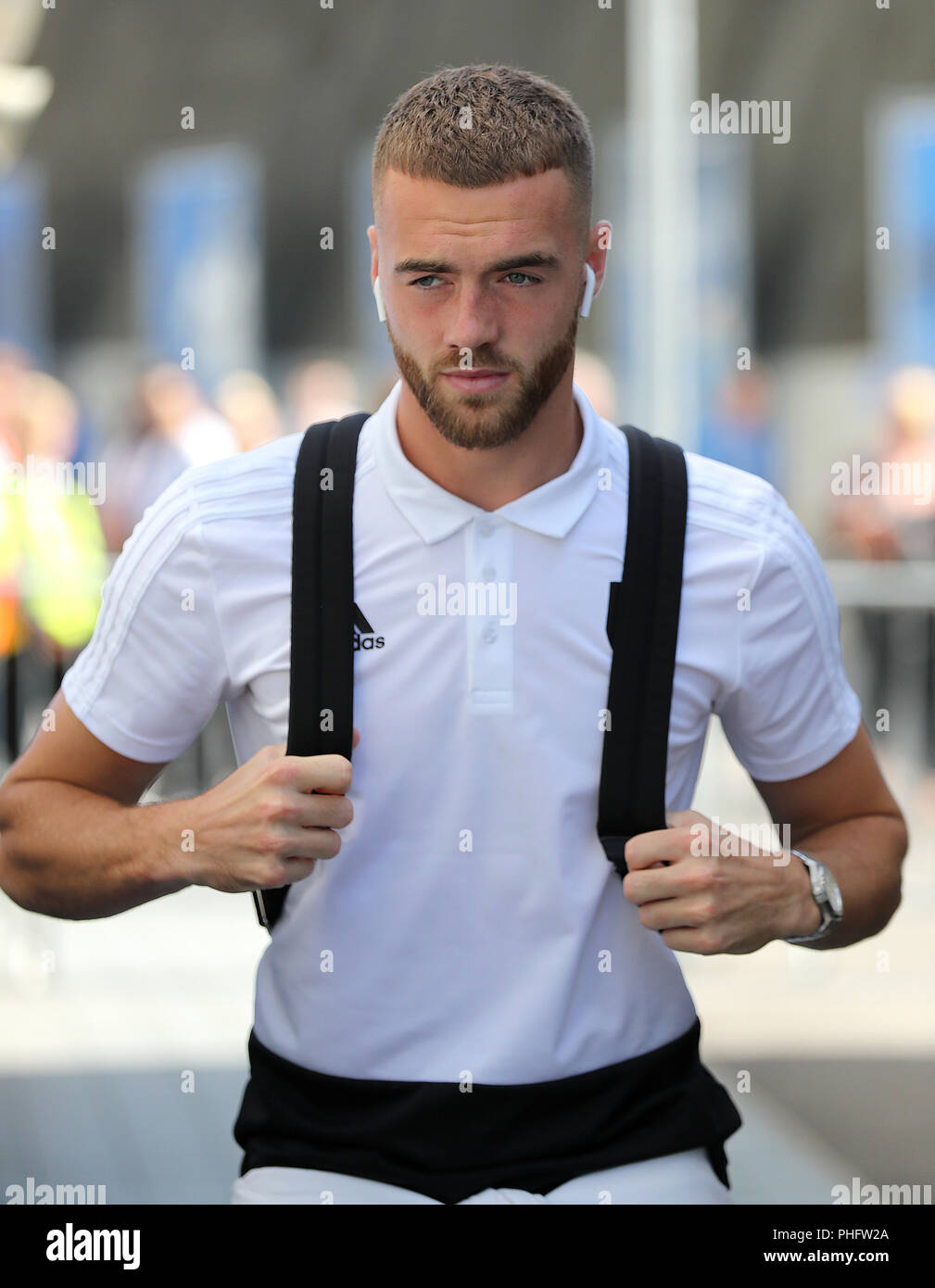 Die fulham Calum Kammern vor der Premier League Match an der AMEX Stadion, Brighton. PRESS ASSOCIATION Foto. Bild Datum: Samstag, September 1, 2018. Siehe PA-Geschichte Fußball Brighton. Photo Credit: Gareth Fuller/PA-Kabel. Einschränkungen: EDITORIAL NUR VERWENDEN Keine Verwendung mit nicht autorisierten Audio-, Video-, Daten-, Spielpläne, Verein/liga Logos oder "live" Dienstleistungen. On-line-in-Match mit 120 Bildern beschränkt, kein Video-Emulation. Keine Verwendung in Wetten, Spiele oder einzelne Verein/Liga/player Publikationen. Stockfoto