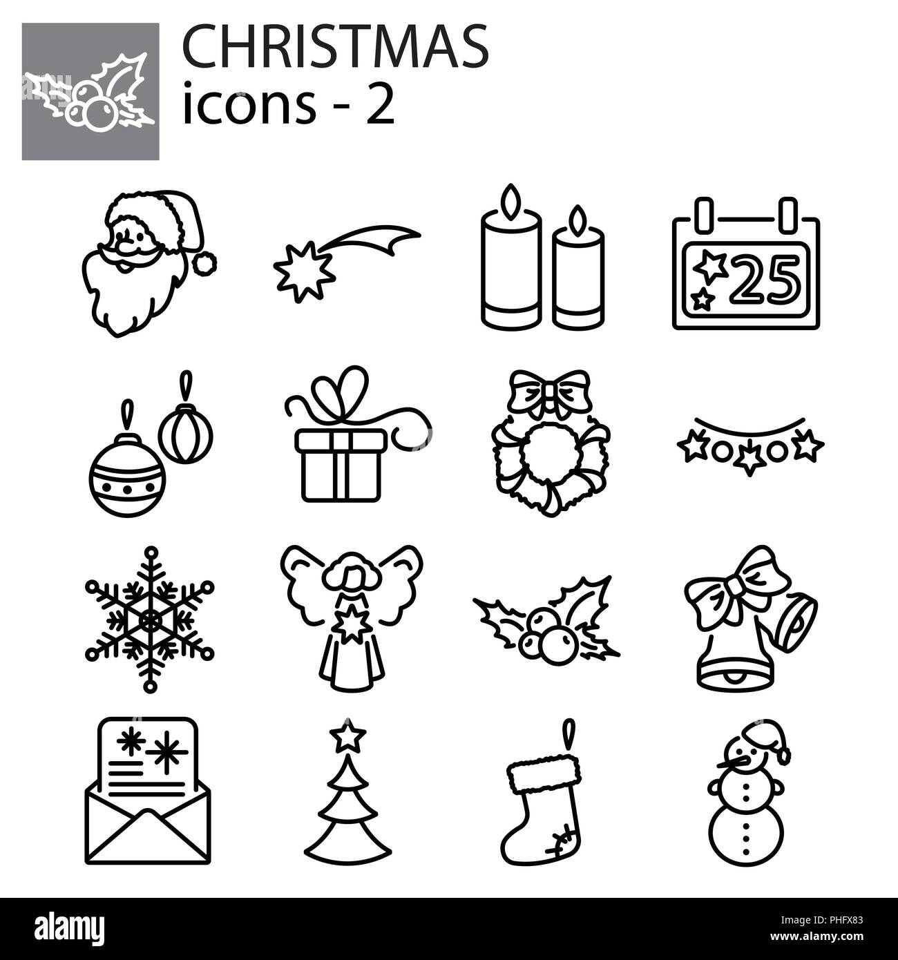 Web Icons einstellen. Weihnachten und neues Jahr Stock Vektor