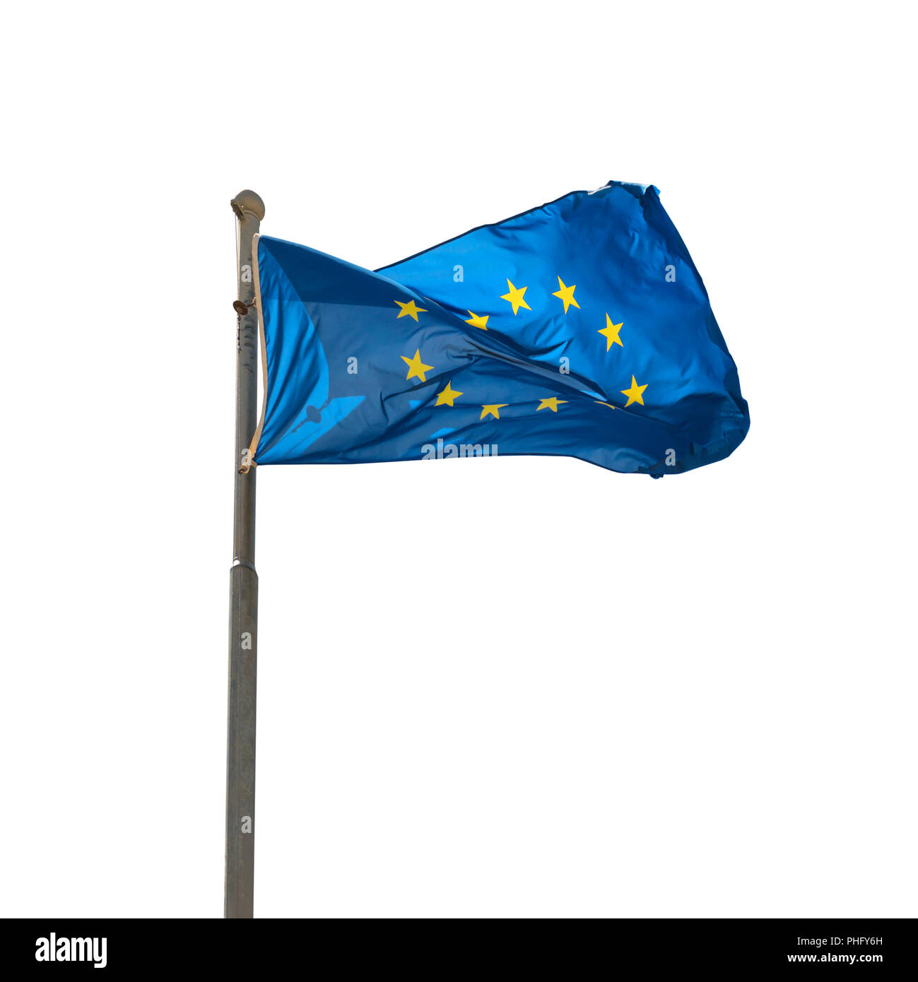 Europäische Union EU-Flagge schwenkten Stockfoto