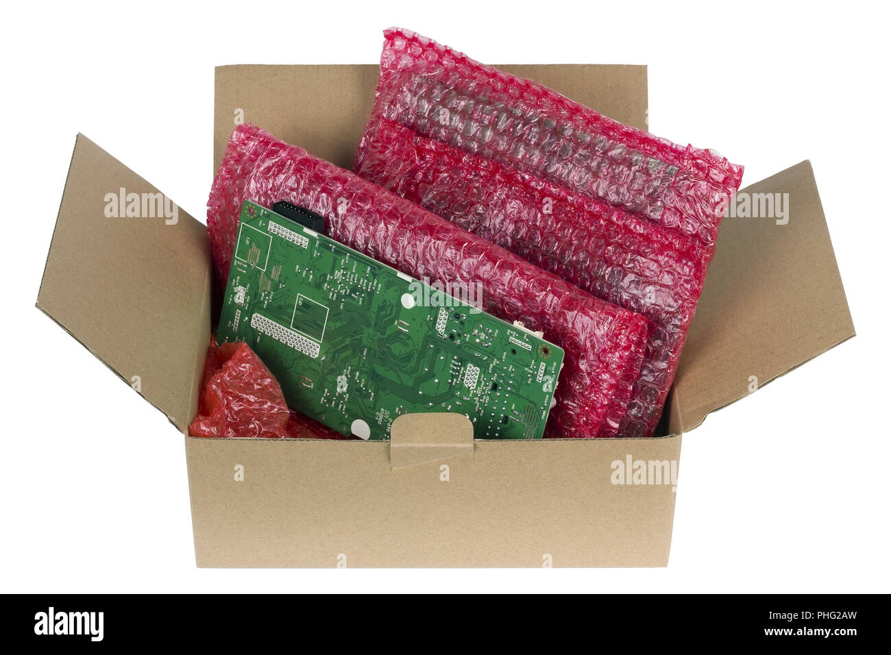 Sichere Verpackung für Ihre elektronischen Leiterplatten Stockfoto