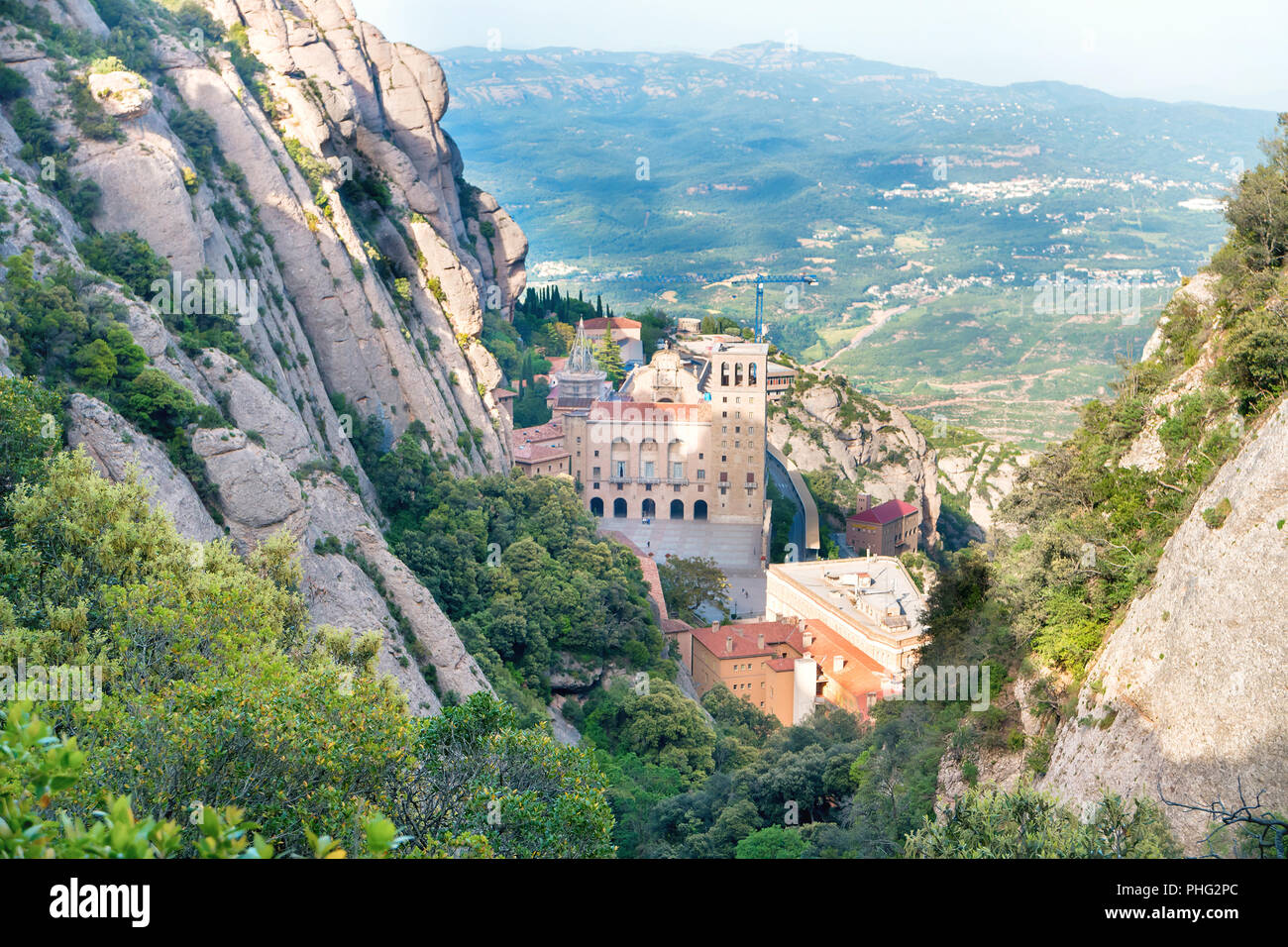 Berg Montserrat und berühmten Kloster Stockfoto